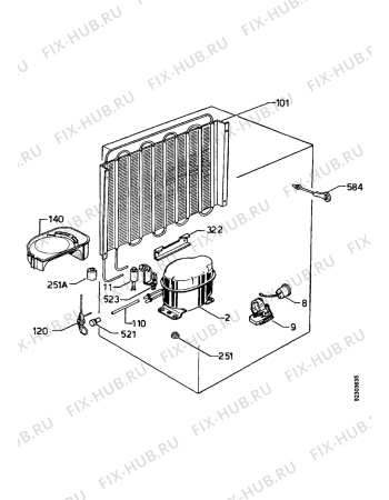 Взрыв-схема холодильника Zanussi ZI5193 - Схема узла Cooling system 017